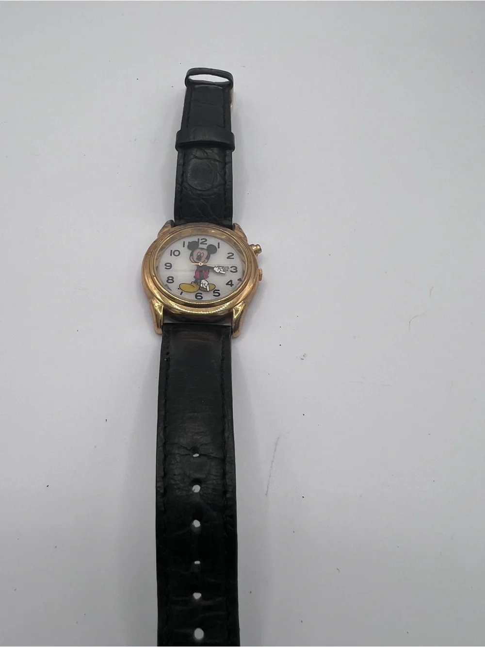 Vintage Disney Mickey Mouse Lorus Watch V671-6150 Gold Tone Untested